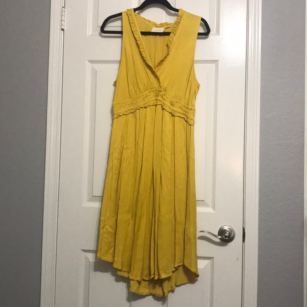 Anthropologie Maeve la habana dress L yellow
